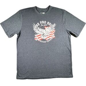 Bass Pro Shops Graphic T-Shirt American‎ Tradition Eagle USA Flag Mens L
